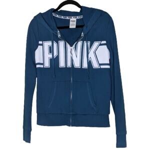 Victoria's Secret PINK, Zip Hoodie, Teal Blue, Y2K Style